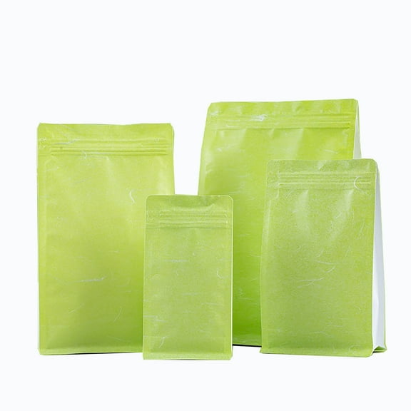 50 Pcs Eco-Friendly Heat Sealable Rice Pouch Bags with Double Zip, Pull Tab Zipper, (8 OZ, 1 LB, 2LB), 6 mil-Green-2lb
