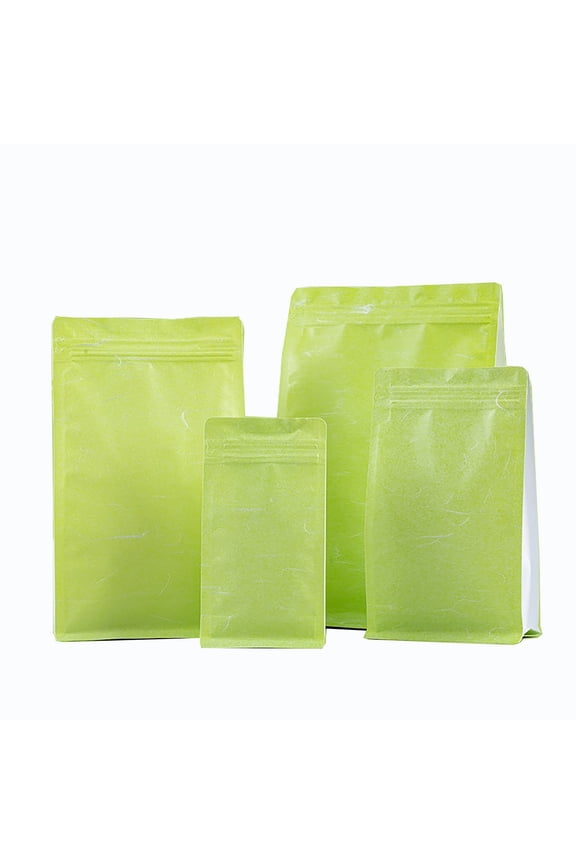 50 Pcs Eco-Friendly Heat Sealable Rice Pouch Bags with Double Zip, Pull Tab Zipper, (8 OZ, 1 LB, 2LB), 6 mil-Green-2lb