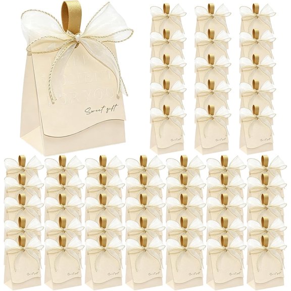 50 Pcs Elegant Butterfly Gift Boxes with Pu Handles and Ribbons,3.92.64.9 Inches Treat Box,Party Favor Boxes for Wedding Shower Party Birthday Celebrations