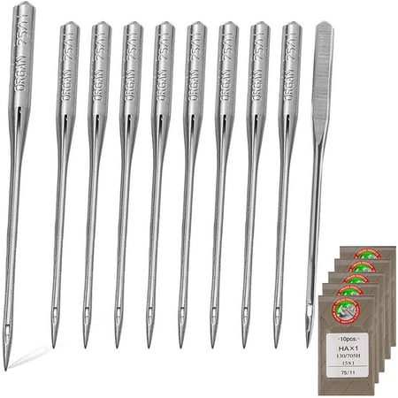 50 Pcs Embroidery Sewing Machine Needles Size 75/11 130/705H HAx1 Sewing Needles for Brother Sewing Machine (5 Pack of 10 Needles)