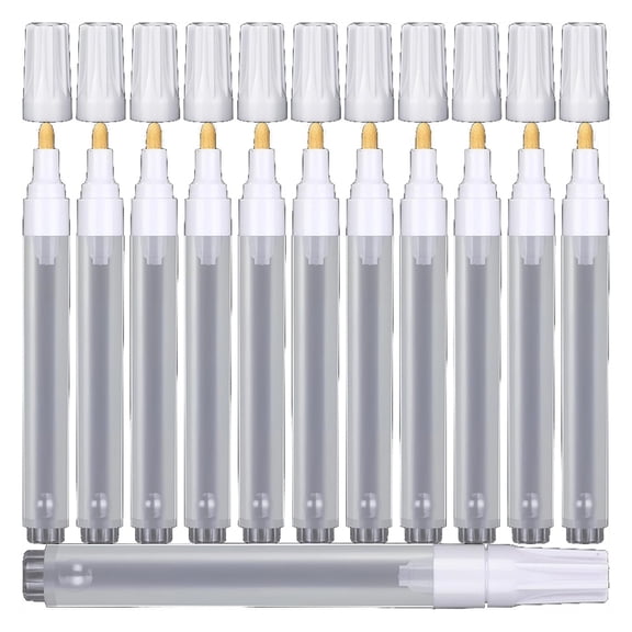 50 Pcs Empty Refillable Marker 6mm Refillable Acrylic Paint Markers Empty Painting Pen with 3 Ml Dropper for Ink Craft A