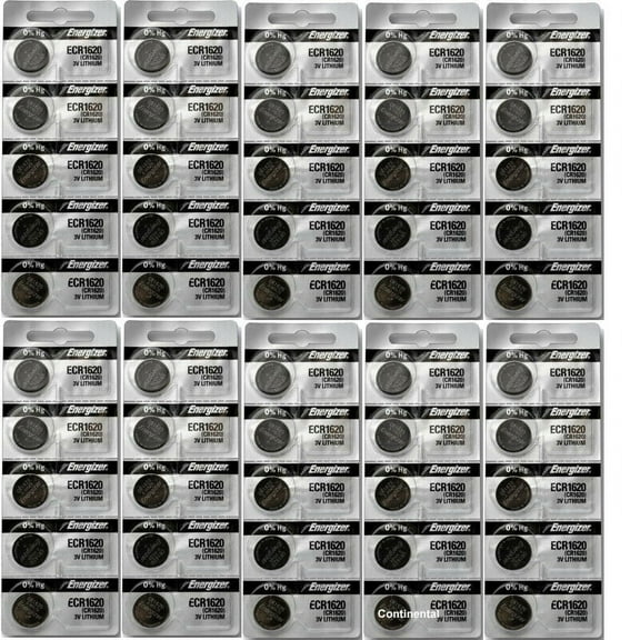 50 Pcs Energizer CR1620 1620 3V Lithium Batteries