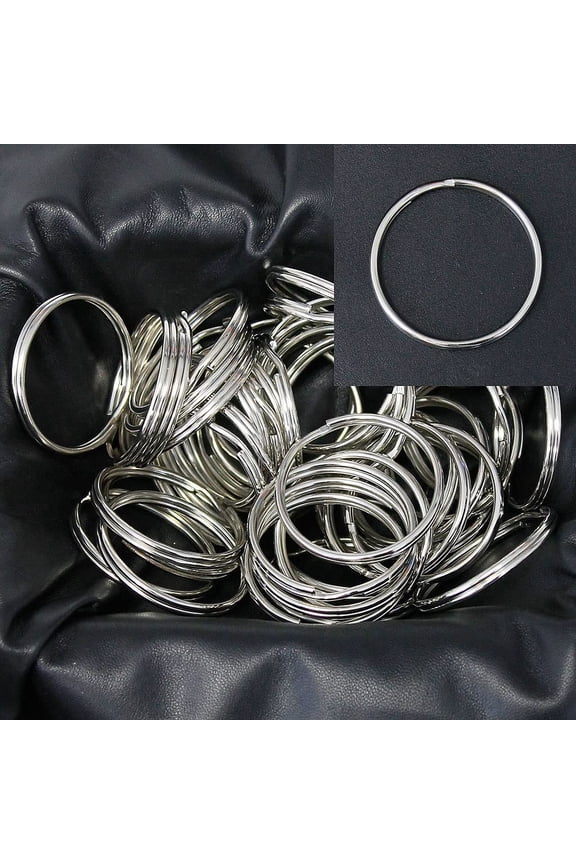 50 Pcs Extra Large 45mm Nickel Silver Split Key Rings #ZKEY7642S