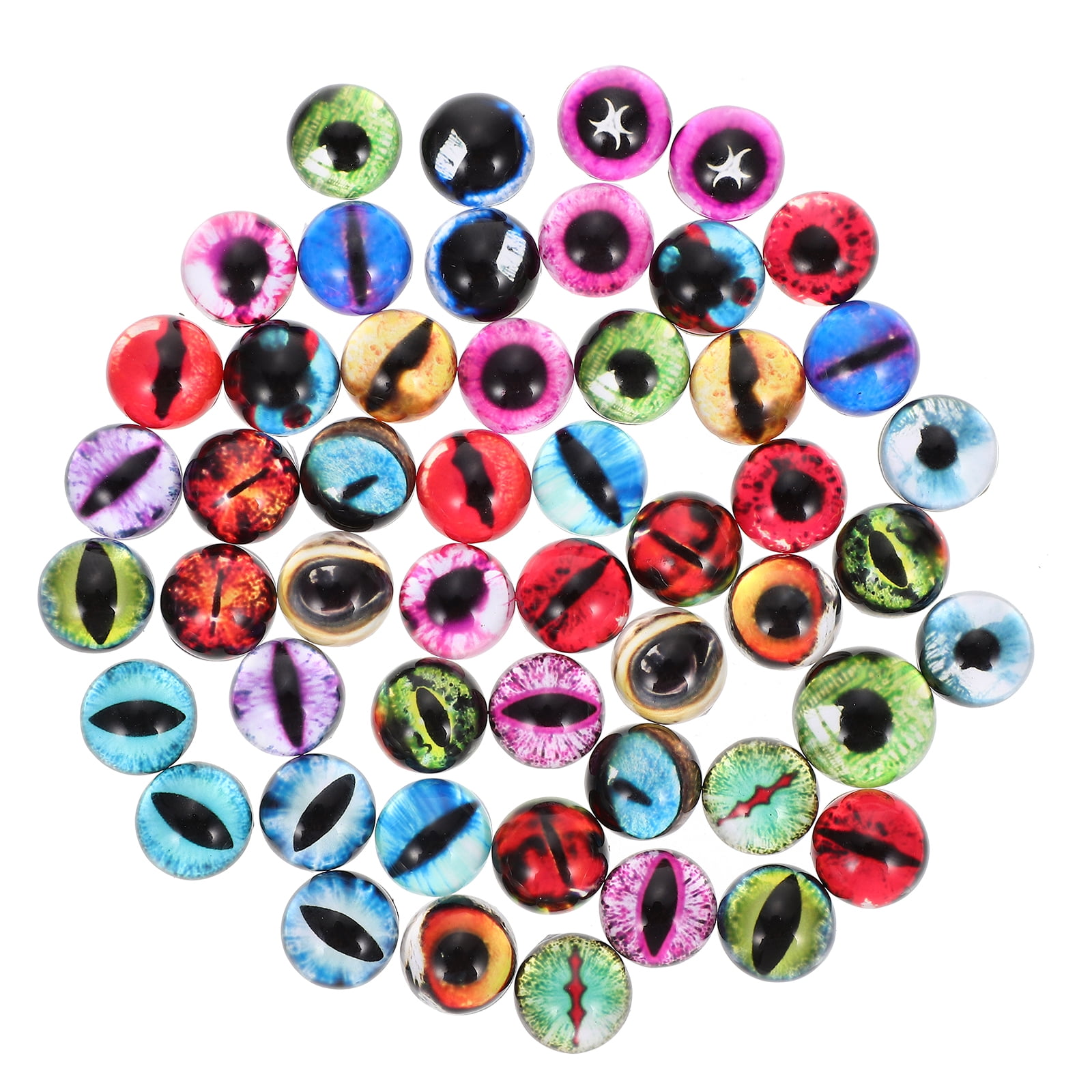 Guichaokj 50 Pcs Eye Glass Patch Puppets Decorative Dolls Eyes Glass Eyes for Doll Making Doll