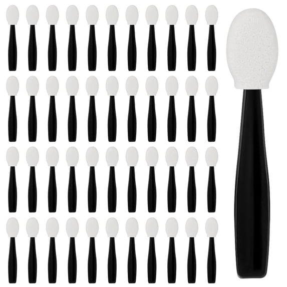 50 Pcs Eyeshadow Applicators, Double-Side Disposable Sponge Tip Cosmetic Brushes Mini Eye Shadow Applicator Sticks, 1.9 Inch Reusable Short Handle Portable Travel Makeup Tools for Shadow, Cream