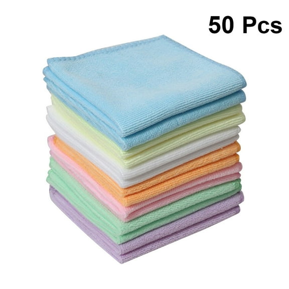 50 Pcs Face Towel Duster Infant Towels Microfiber Soft Clean Wet Wipes Premium Material Mixed Color Skin-friendly Baby
