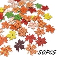 thumbnail image 1 of 50 Pcs Fall Wooden Buttons,Autumn Thanksgiving Maple Leaf Shaped Sewing Buttons for Clothing Hat Backpack Decor, 1 of 8