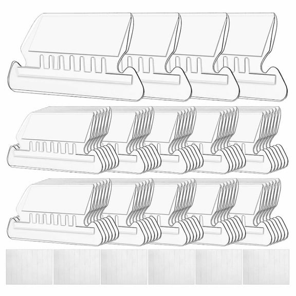 50 Pcs File Folder Tabs,Plastic Hanging File Folder Labels 2" Tabs and Inserts,Transparent Tabs for Hanging File Folders,Plastic Hanging Folder Tabs,Hanging File Tabs for File Folders,Clear