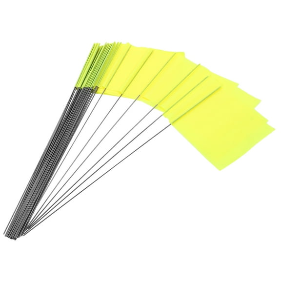 Yellow Garden Marking Flags for Sprinklers Lawn Decoration Made of PVC Steel Wire 50pcs