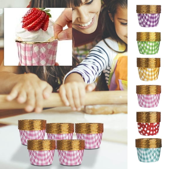 50 Pcs Flanged Cake Paper Cup, Multi-Color Baked Dessert, Heat-Resistant Cake Cup, Lightweight and Durables, Convenient for Daily Use
