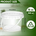 thumbnail image 1 of 50 Pcs Food Clear Bucket Plastic Gallon Bucket Round Reusable Ice Cream Containers with Lids and Handles Airtight Clear Plastic Tub Freezer Reusable Pail for Popcorn Kitchen Drinks Home(16oz), 1 of 6