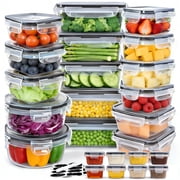 50 Pcs Food Storage Containers with Lids 24 Containers + 24 Lids+ Labels & Marker, Meal Prep Containers for Pantry Organization and Kitchen Storage BPA-Free Plastic Food Containers Set