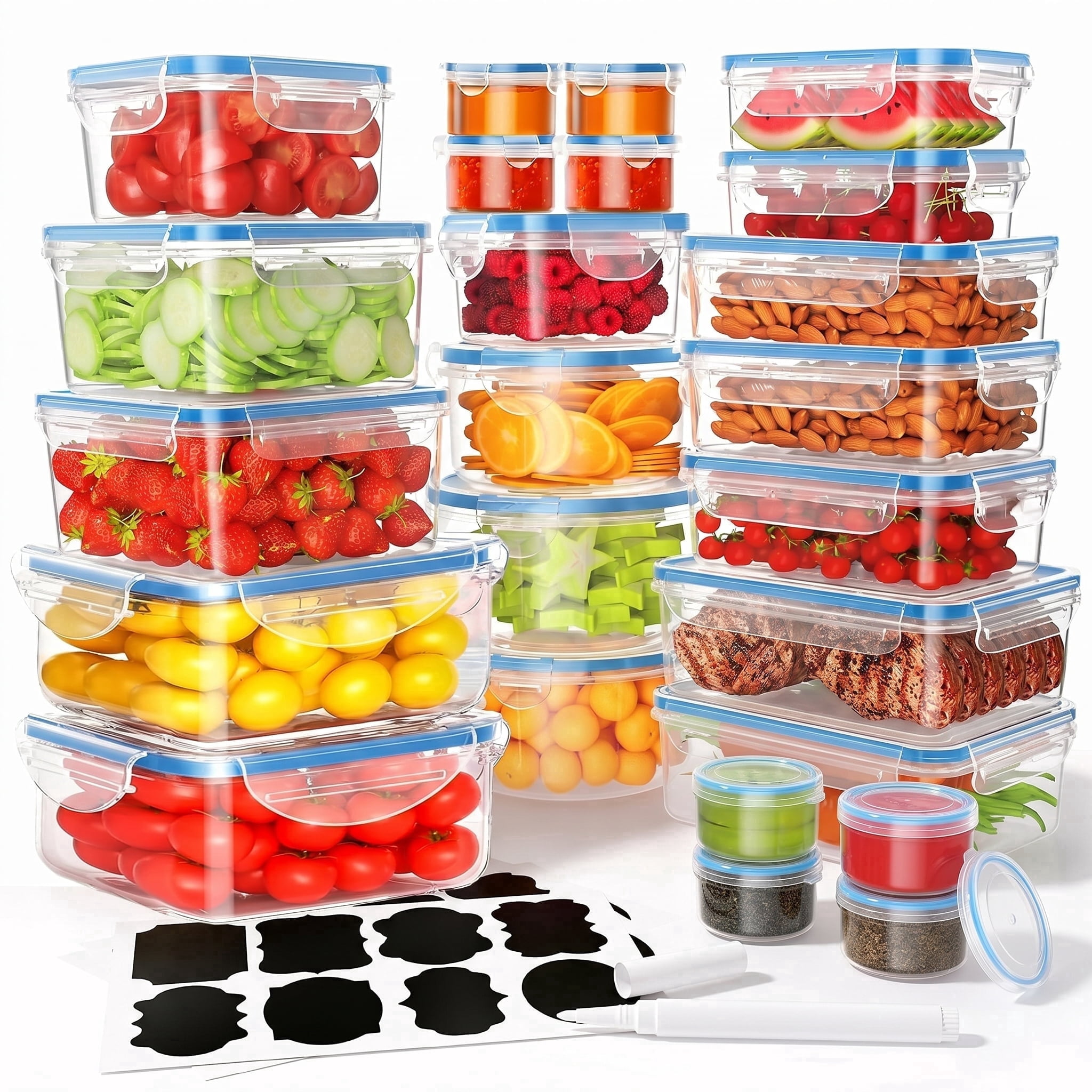Rubbermaid Brilliance Pantry 7 Piece Set, Clear and Airtight Food