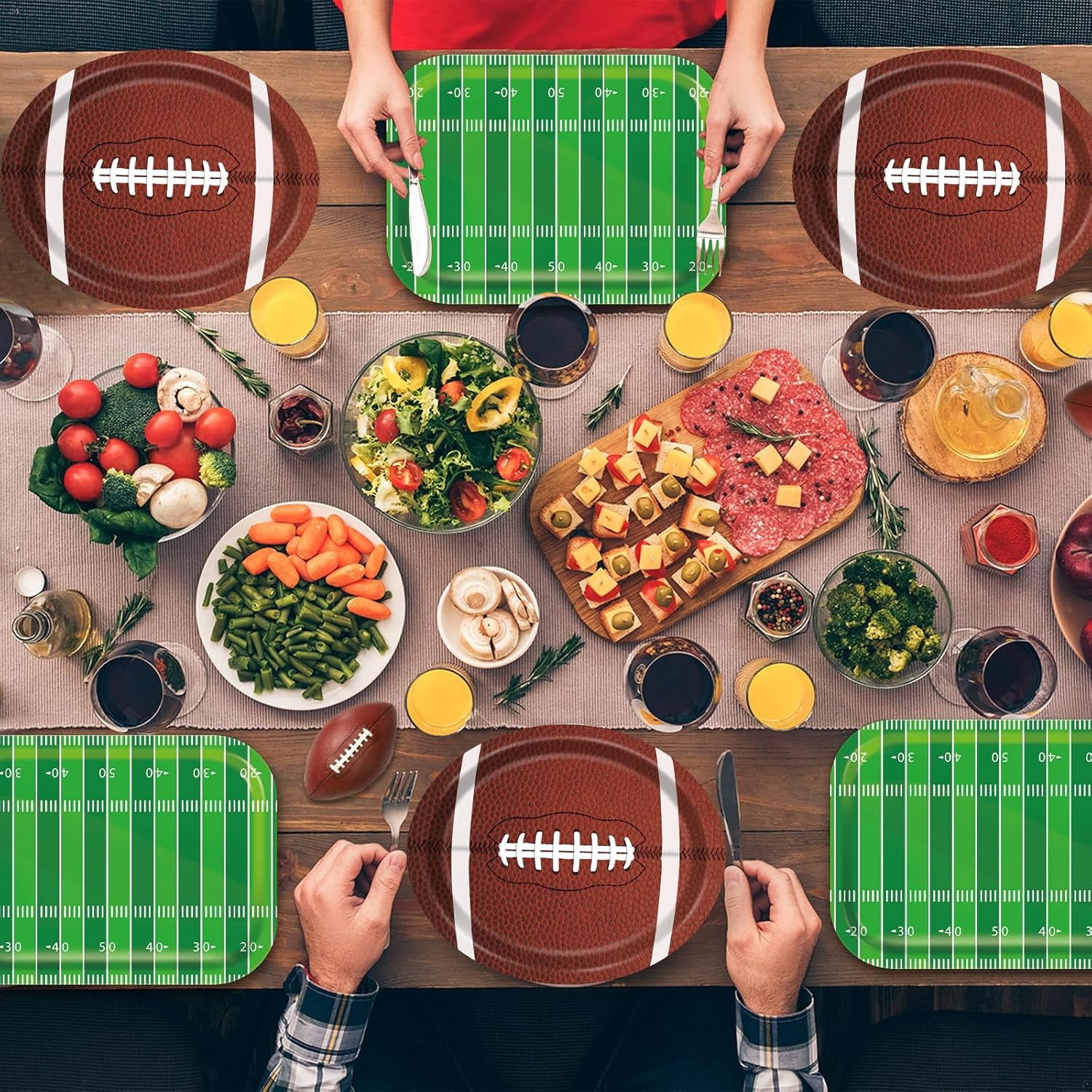 200PCS Superbowl Party Decorations 2024 Football Plates And