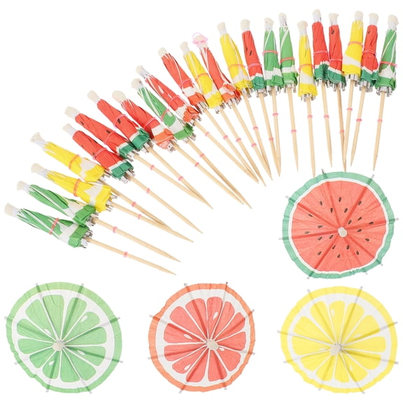 CRILSTYLEO Paper Umbrella Picks Assorted Color 50Pcs 3.3In