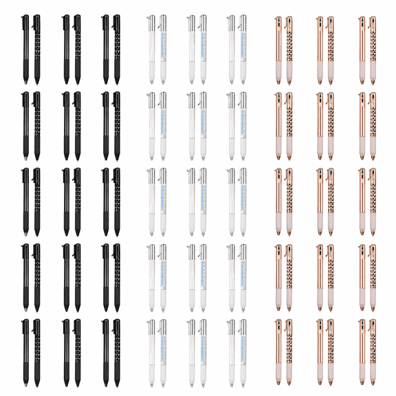 50 Pcs Geometric Decompression Pen, 0.5mm Retractable Ballpoint Pen with Press Transform Design, Crunchy Sensory Decompression Pens Ideal for Writing