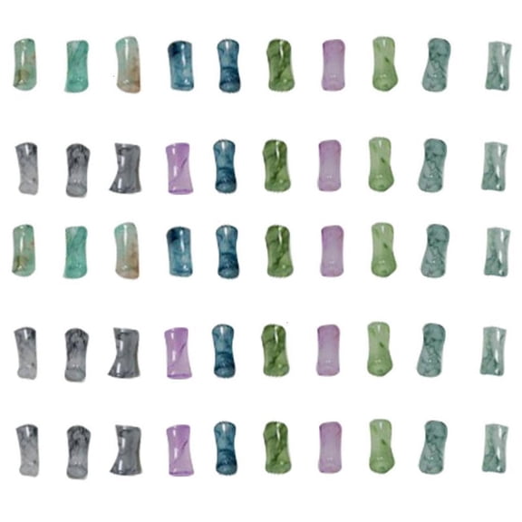 50 Pcs Glass Loose Beads Bamboos Tube Shape Beads For DIY Craft Accessories Jewelry Making And Family Projects