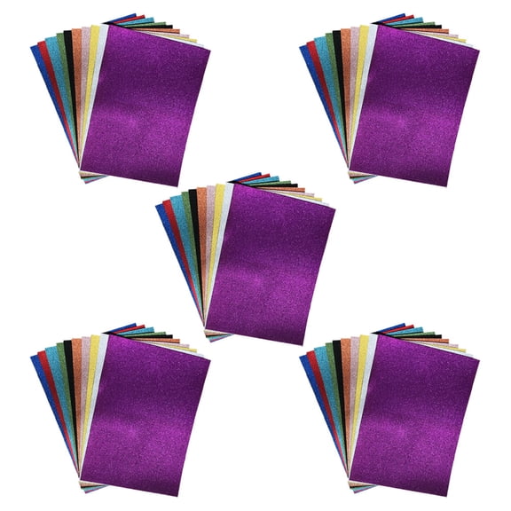 50 Pcs Glitter Paper for Crafts Card Stock Colored Gold Powder