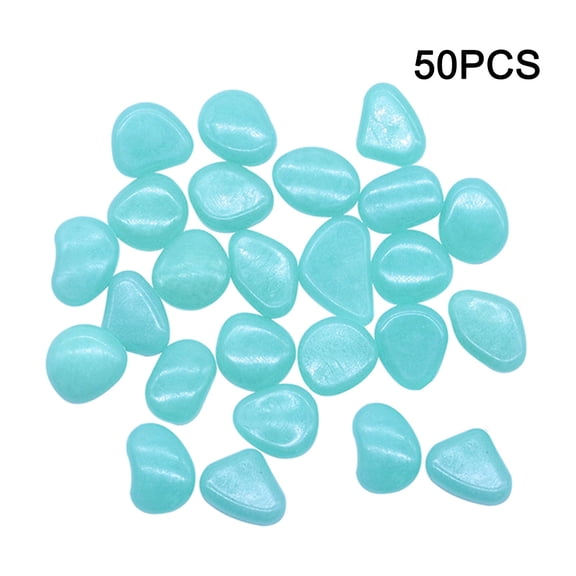50 Pcs Glow in The Dark Stones Rocks, DIY Decorative Luminous Stones for Walkways and Decor