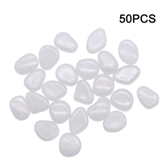 50 Pcs Glow in The Dark Stones Rocks, DIY Decorative Luminous Stones for Walkways and Decor
