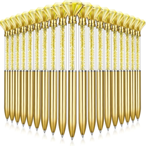50 Pcs Gold Diamond Ballpoint Pens, Metal Rhinestone Pen with Black Ink for Exam Prep Term Starts and Office Gift, Sparkling Crystal Ballpoint Pen for Writing, Wedding Pens for Bridal Shower Favor