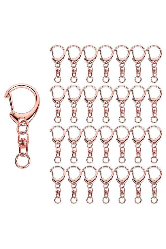 50 Pcs Gold Keychain, Spring Snap Key Ring with Chain and Jump Rings, DIY Key Chain Parts for Craft