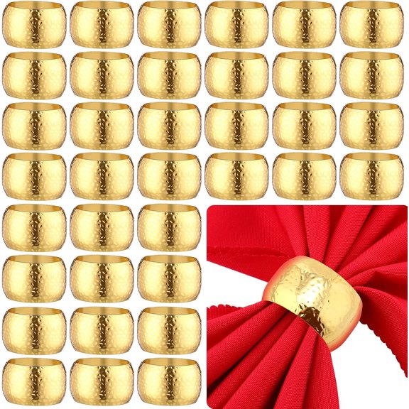50 Pcs Gold Napkin Rings Metal Napkin Holder Rings Delicate Buckle for Wedding Receptions Birthday Dinner Table Wedding Banquet Anniversary Decoration Family Gathering Banquet(Vintage)