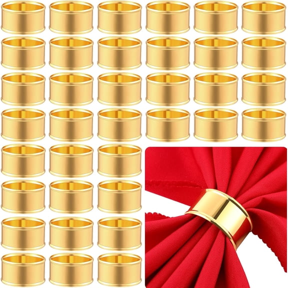 50 Pcs Gold Napkin Rings Metal Napkin Holder Rings Delicate Buckle for Wedding Receptions Birthday Dinner Table Wedding Banquet Anniversary Decoration Family Gathering Banquet(Modern)