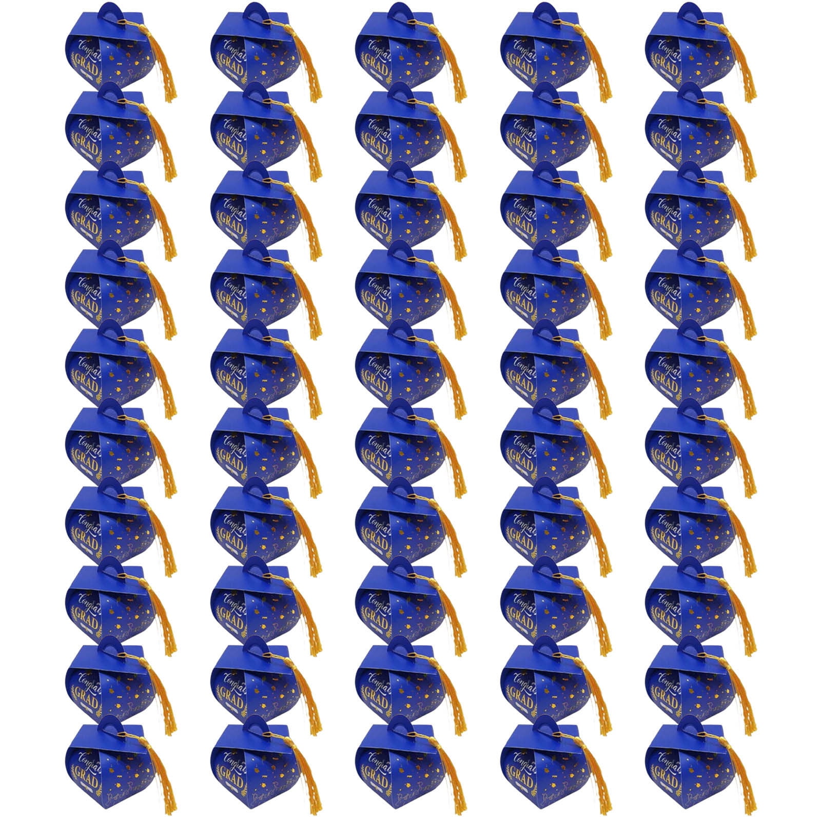 50 Pcs Graduation Cap Gift Box Graduation Party Favors Candy Boxes Treat Box with Tassel Table Centerpieces Class of 2026 Grad Decorations