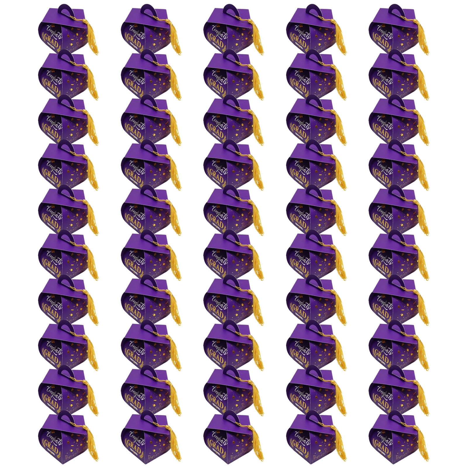 50 Pcs Graduation Cap Gift Box Graduation Party Favors Candy Boxes Treat Box with Tassel Table Centerpieces Class of 2026 Grad Decorations