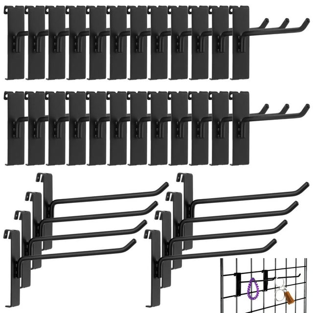50 Pcs Gridwall Hooks, 6in Gridwall Panel Hanging Hooks, Metal Gridwall