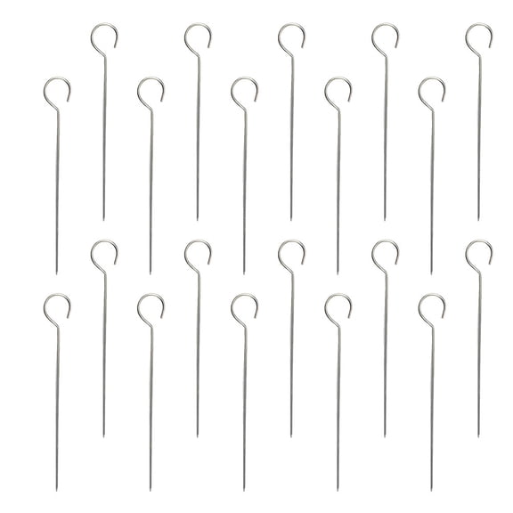 50 Pcs Grilling Accessories Air Fryer Bbq Stainless Steel Goose Tail Needle Bamboo Sticks Skewer for Poultry Set