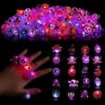 thumbnail image 1 of 50 Pcs Halloween LED Flash Light up Rings Halloween Rings Halloween Treat Bag Stuffers Halloween Party Favors Halloween Toys in Bulk for Halloween Goodie Bag Fillers Stuffers Gifts Decoration, 1 of 6
