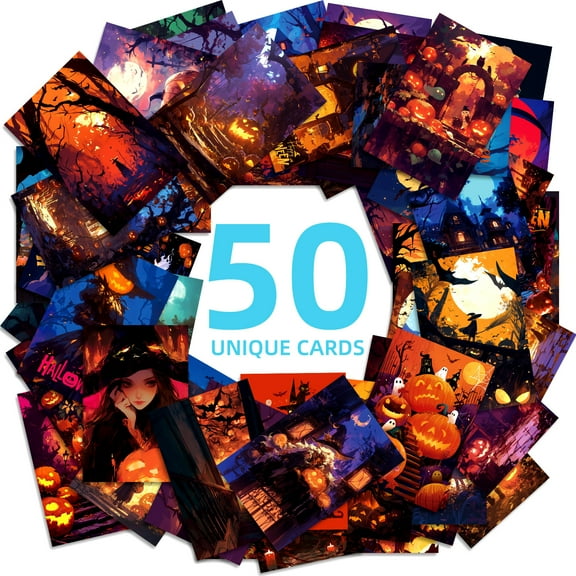 50 Pcs Halloween Manga Stickers Collector Set - Premium Vinyl Decals for Tumbler, Skateboard, Tech Devices | Anime Art Pack