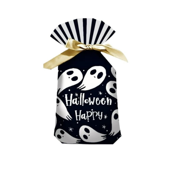 50 Pcs Halloween Small Cookie Goodie Bags Drawstring Treat Pouches Halloween Goodie Bags, 50 Count Treat Pouches, Party Favor Bags, Trick or Treat Drawstring Bags(Black)