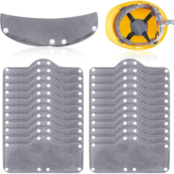 50 Pcs Hard Hat Sweatband Cotton Washable Helmet Hard Hat Liner Reusable Headband Accessories Helmet Comforter Pad(Gray)