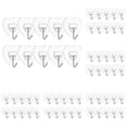 thumbnail image 1 of 50 Pcs Heavy Duty Self Adhesive Wall Hooks, No Drill Clear Sticky Hooks for Home Bathroom Kitchen Ceiling, 1 of 5