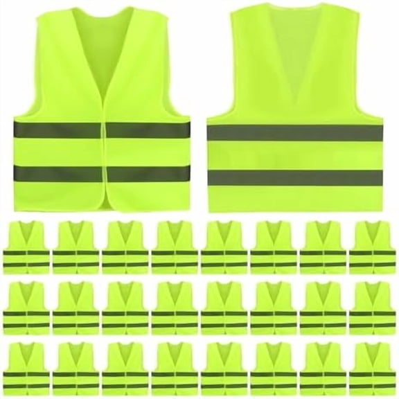 50 Pcs High Visibility Safety Vest Bulk Construction Vests Reflective Mesh Neon Security Vest for Event Men Women Work Volunteer$$Tools & Hardware Other