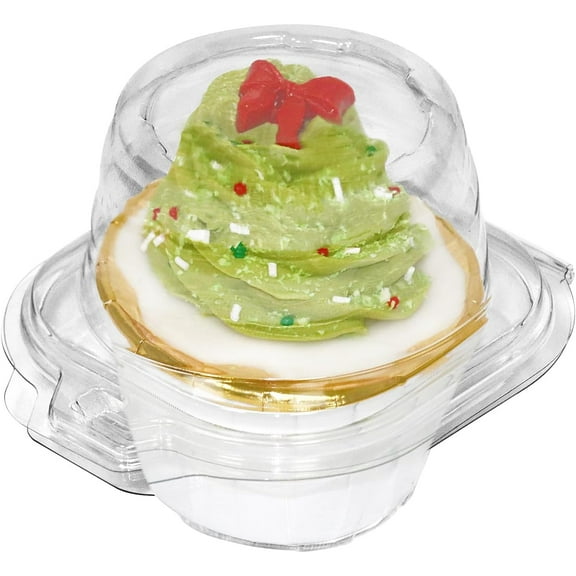 50 Pcs Individual Cupcake Containers, Clear Plastic Holders with Lids, Spacious 3" Design for Frosted Cupcakes, Stackable & Reusable Parties, Baking, Picnics