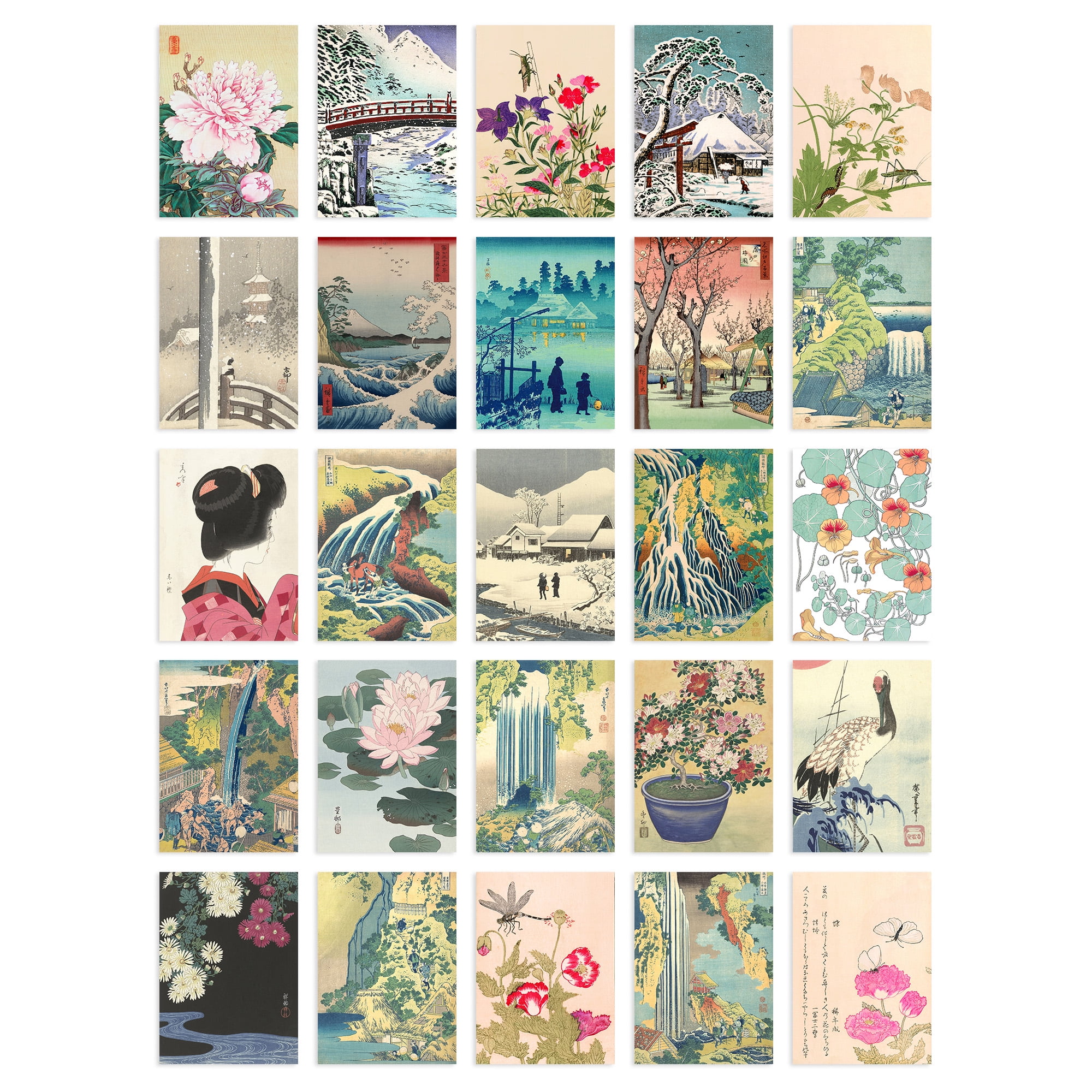 50 Pcs Utagawa Hiroshige Japan Aesthetic Collage Kit