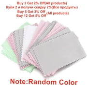 SHARPLACE 50 Pcs Jewelry Cleaning Polishing Cloth , Lightweight Square Fabric Portable Mixed Color