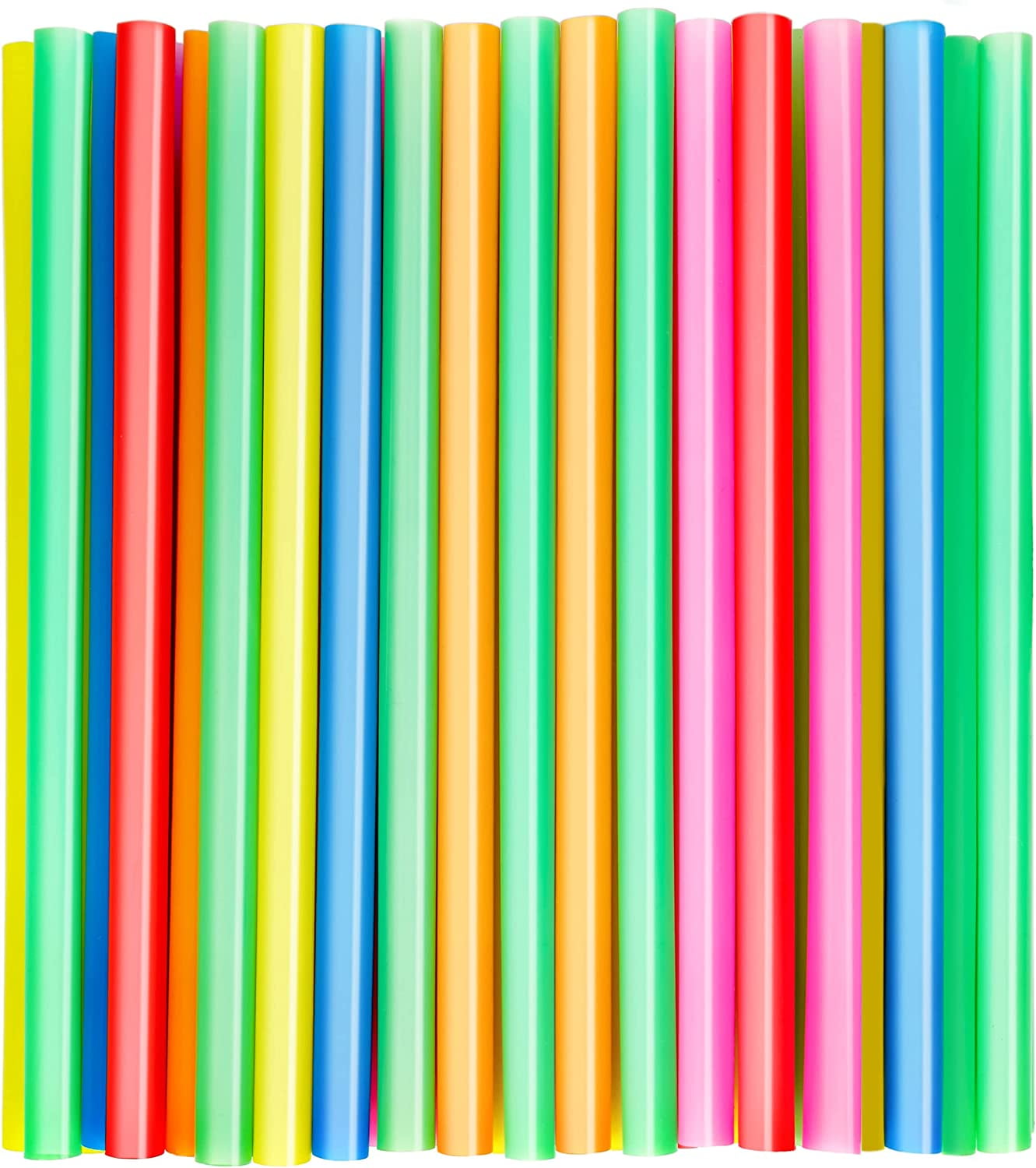50 Pcs Jumbo Smoothie Straws,Disposable Plastic Colorful Boba Straws.