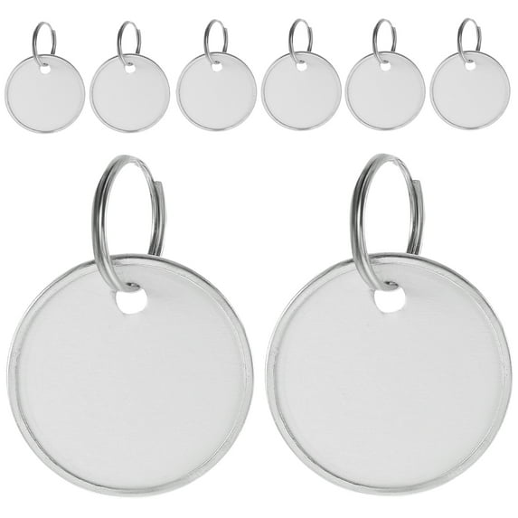 50 Pcs Key Ring Luggage Labels Blank Metal Tags for Keys Tape Belt