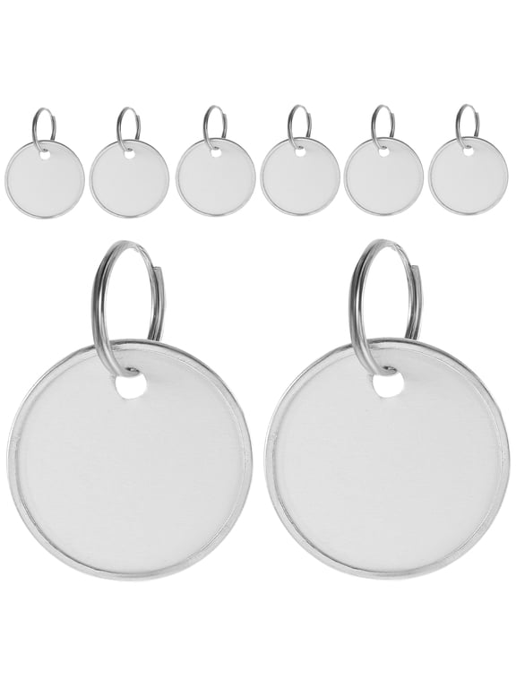 50 Pcs Blank Metal Key with Luggage Tags for Keys, Belts, and Tape Labeling Accessories
