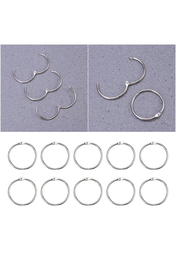 50 Pcs Keychain Photo Clip Scrapbooking Rings Easy-to-use Rings Keyring Book Ring Metal Book Ring