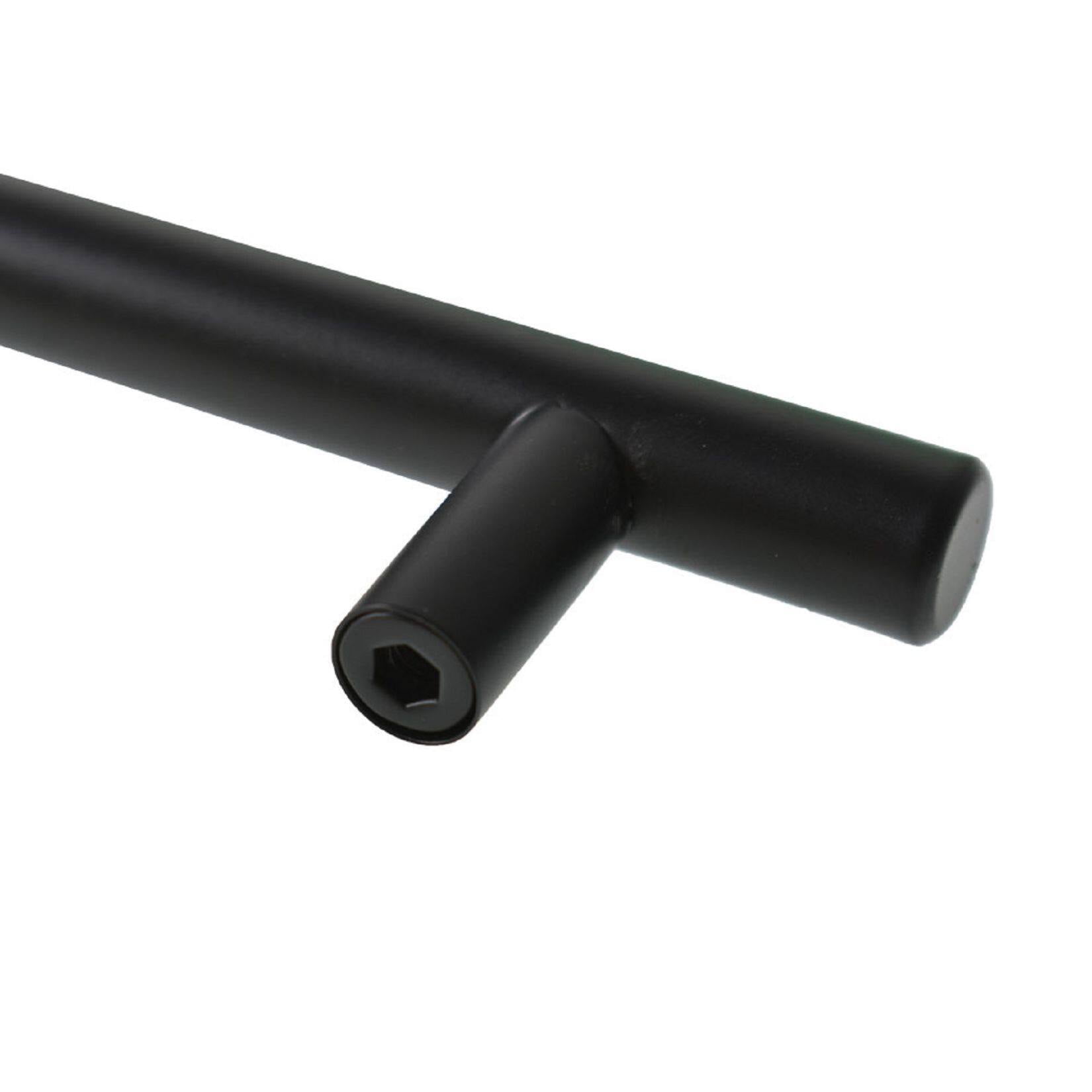 50 Pcs Kitchen Cabinet Handles T Bar Pulls Nickel Matte Black Stainless Steel Furniture Drawer Pulls Cupboard 3.8 in Hole Center 59 in Length