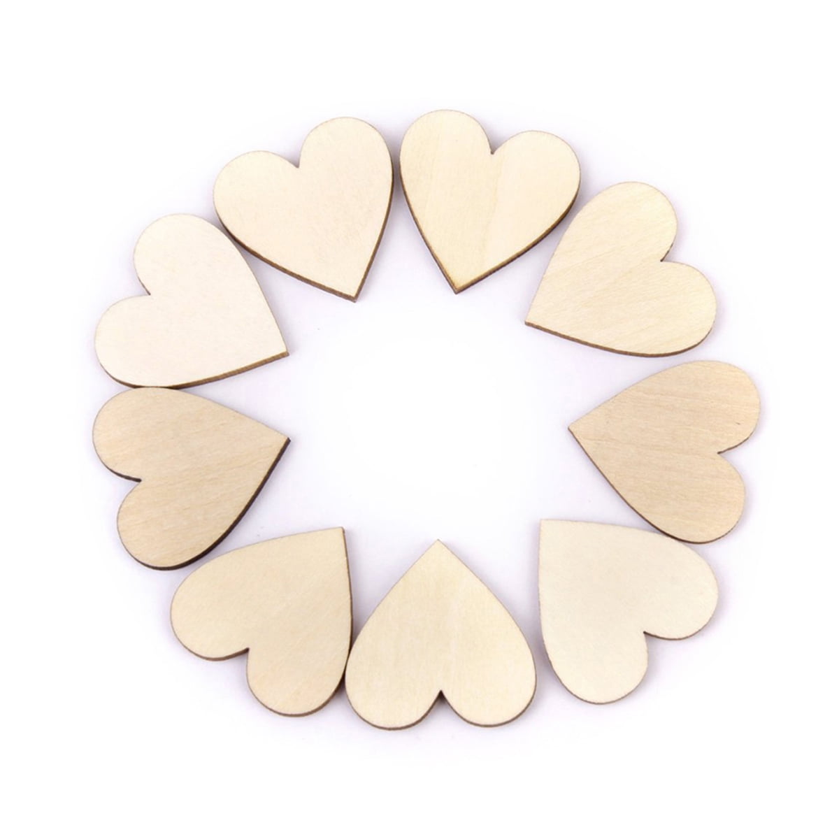 10 Pack Unfinished Natural Wood Hearts – 30mm (1.18in) Wooden Cutouts With Hole For DIY Crafts, Jewelry & Kids Activities