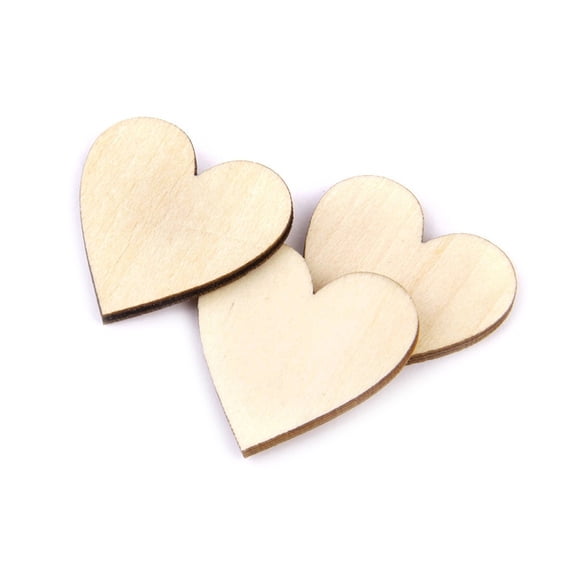 50 Pcs Labels Decor Heart Wood Discs Log Slices DIY Crafts Heart Calendar Discs DIY Wood Slices Log Discs