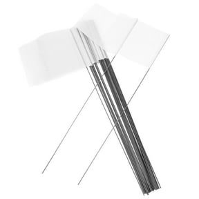 50-Pack White Landmark Flag Landscaping Flags Lawn Marking Flags Yard Markers for Outdoor Garden and Construction Use