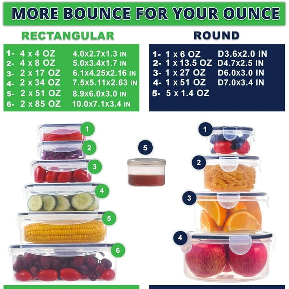 50 Pcs Large Food Storage Containers with Lids Airtight - 526OZ Stackable Kitchen Set -  Leak Proof